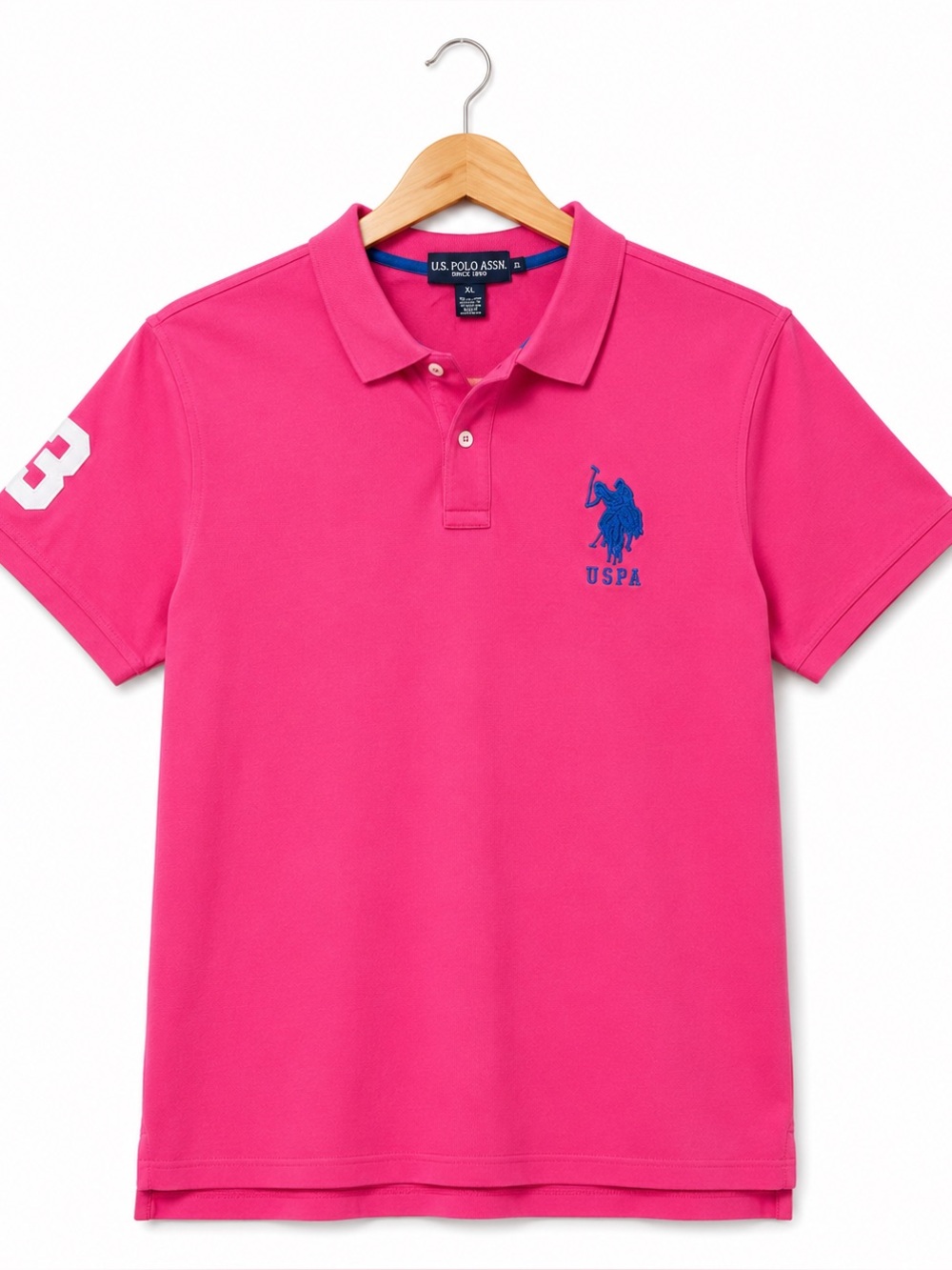 U.S. Polo Assn Polo Shirt Mens XL Pink Big Pony #3 Short Sleeve cotton preppy